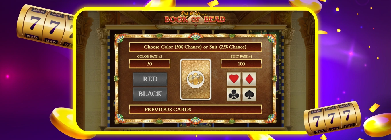 Book of Dead Gamble Feature.